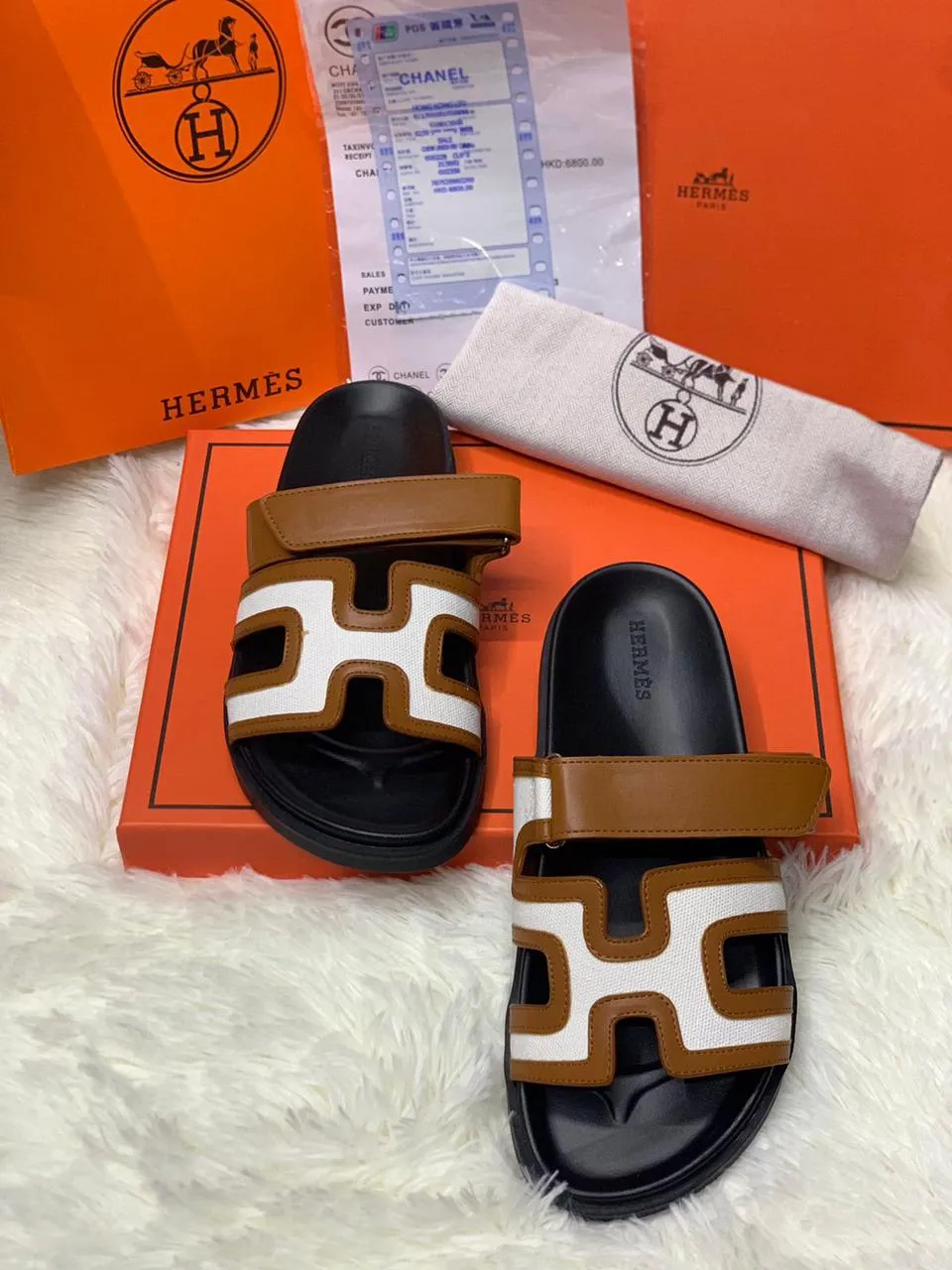𝐇 leather Chypre Flip Flop Sandals