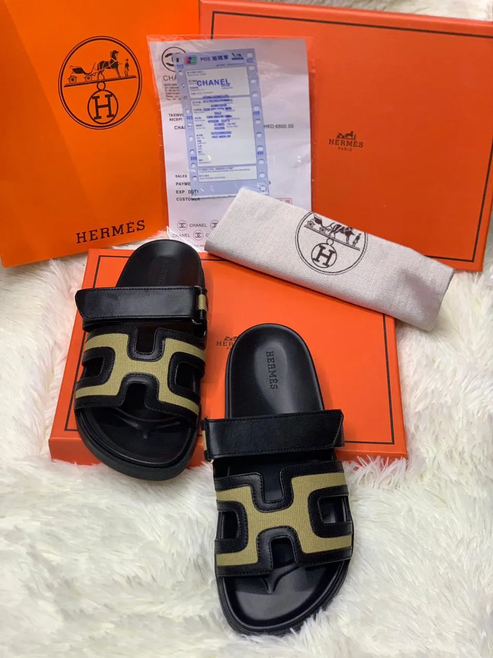 𝐇 leather Chypre Flip Flop Sandals