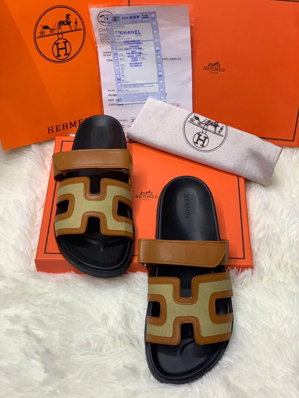𝐇 leather Chypre Flip Flop Sandals
