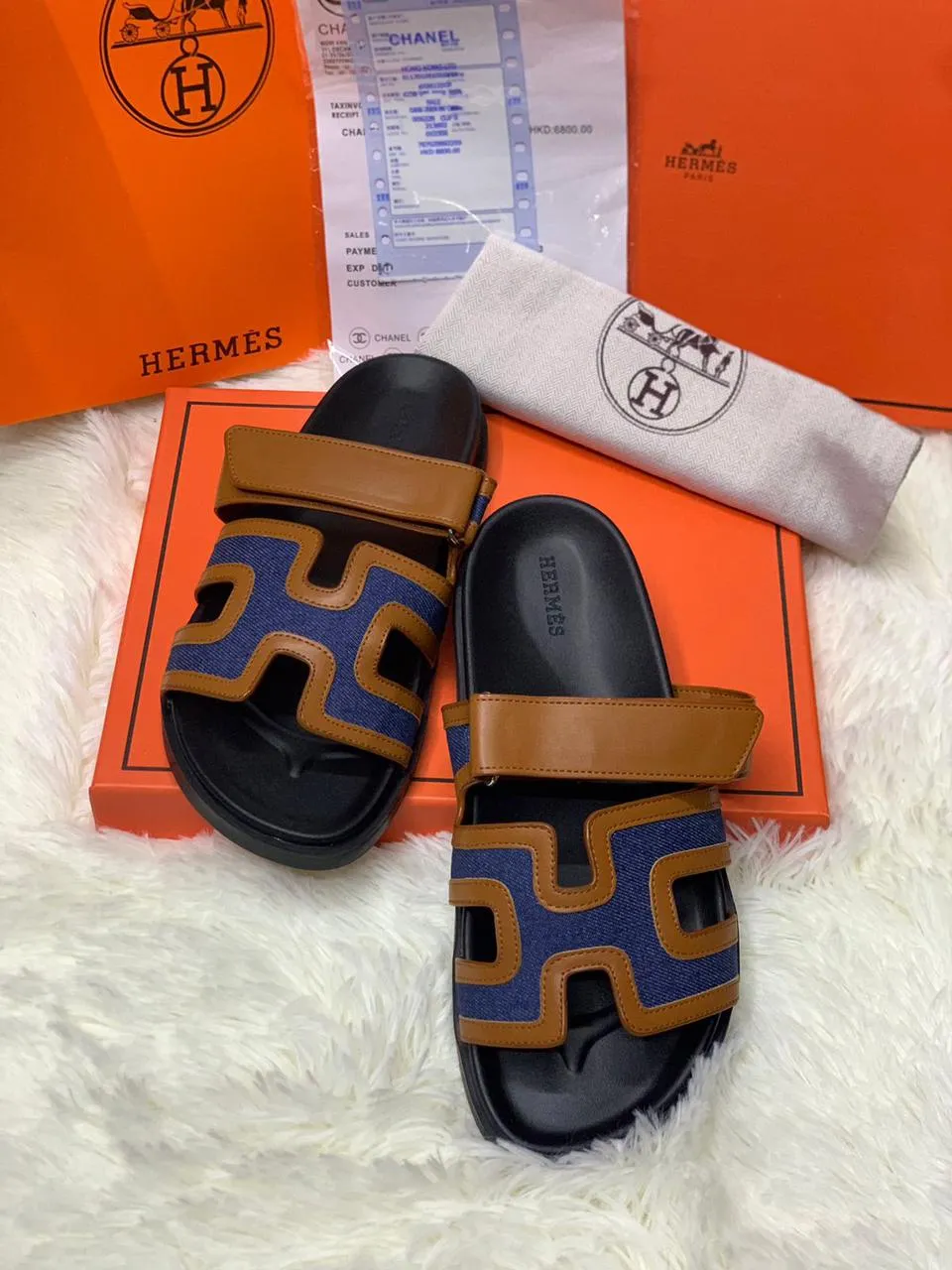𝐇 leather Chypre Flip Flop Sandals