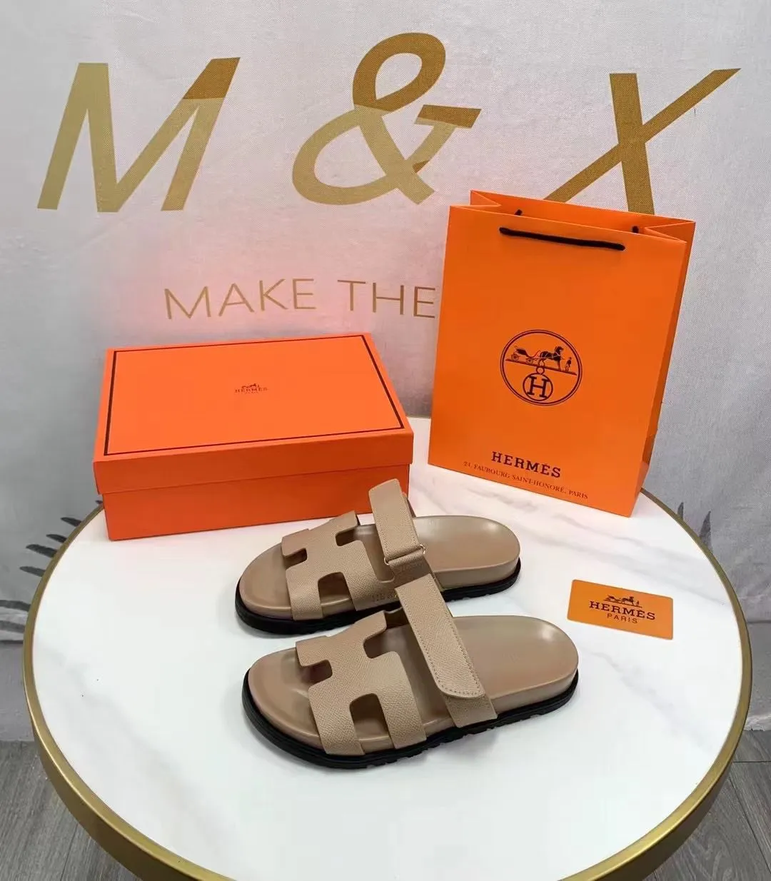 𝐇 leather Chypre Sandals