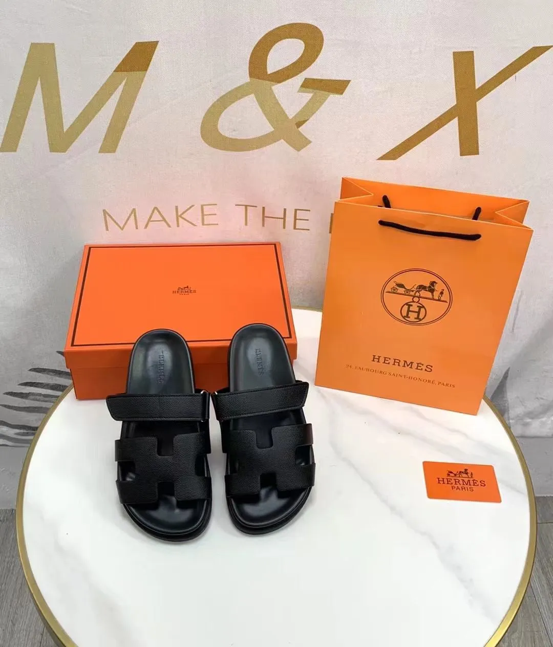 𝐇 leather Chypre Sandals