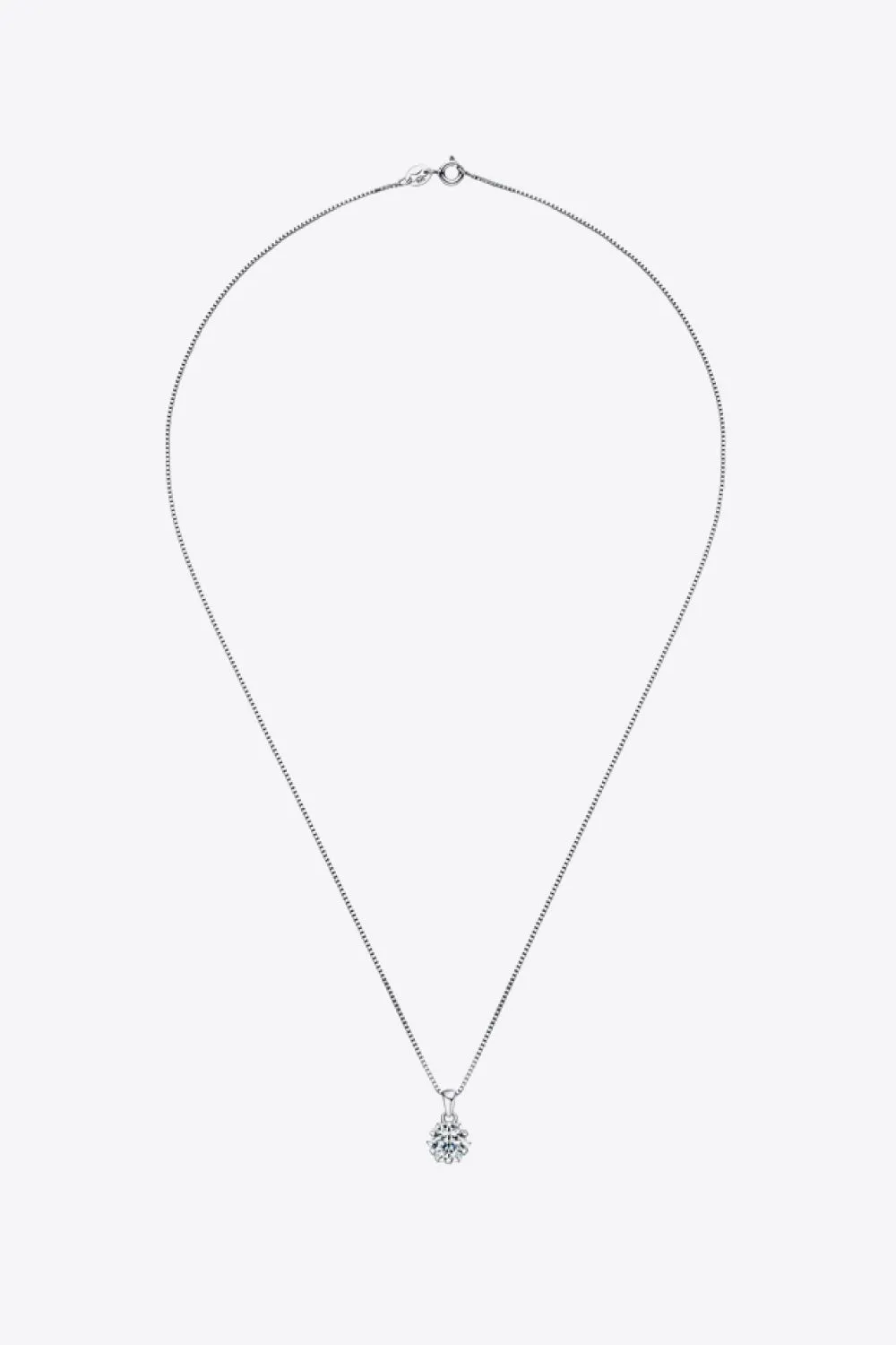 1 Carat Moissanite Pendant Platinum-Plated Necklace