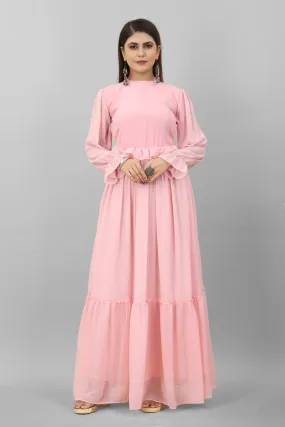 Amazing Pink Color Flowy Dress