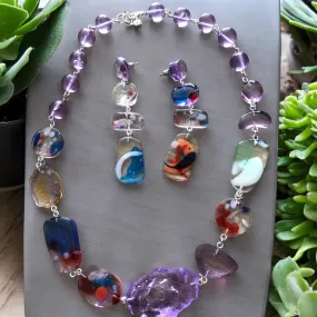 Aurora Geode Necklace Set
