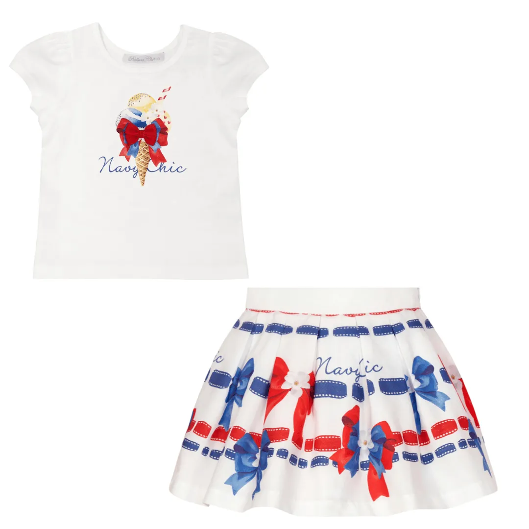 BALLOON CHIC - Bow Skirt Set - White