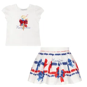 BALLOON CHIC - Bow Skirt Set - White