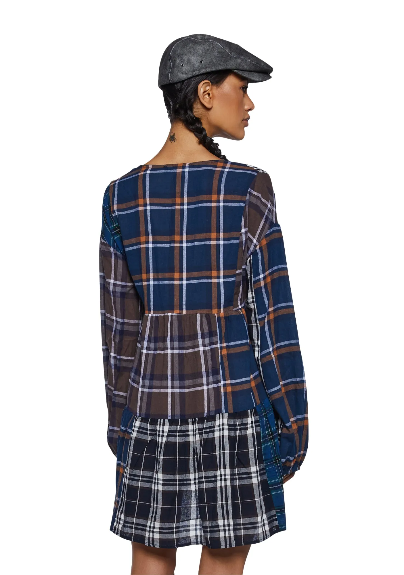 Better Together Plaid Mini Dress- Brown