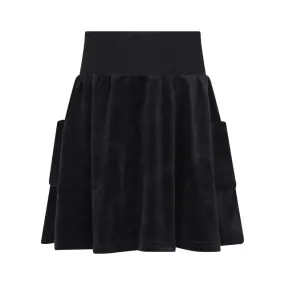 Black Velour Pocket Skirt