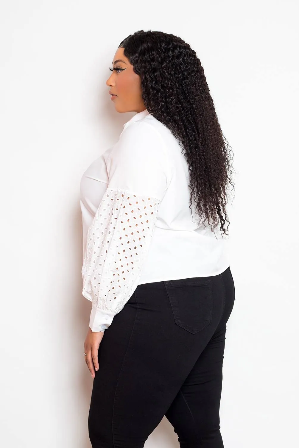 Blouse with Punched Sleeves