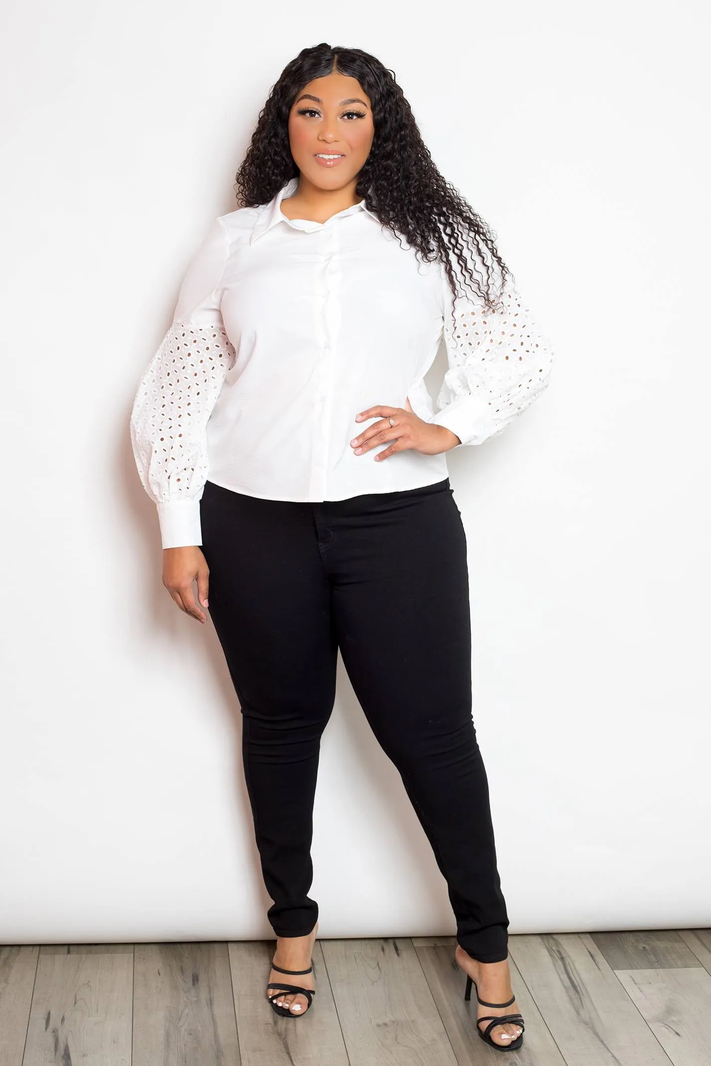 Blouse with Punched Sleeves