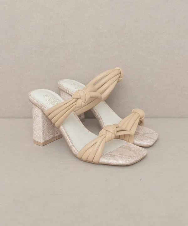 Chic Knotted High Heel Slide Sandals
