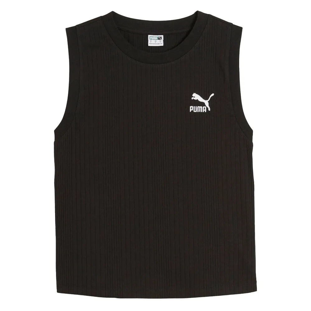 Classics Ribbed Relaxed Embroidered Logo Crew Neck Tank Top