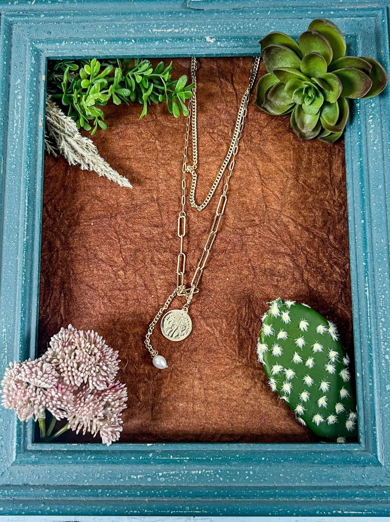 Coin Layered Chain Necklace