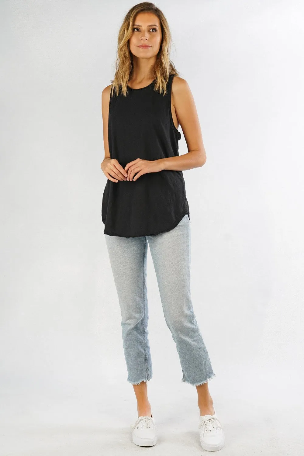 Cotton Slub Basic Knit Sleeveless Top