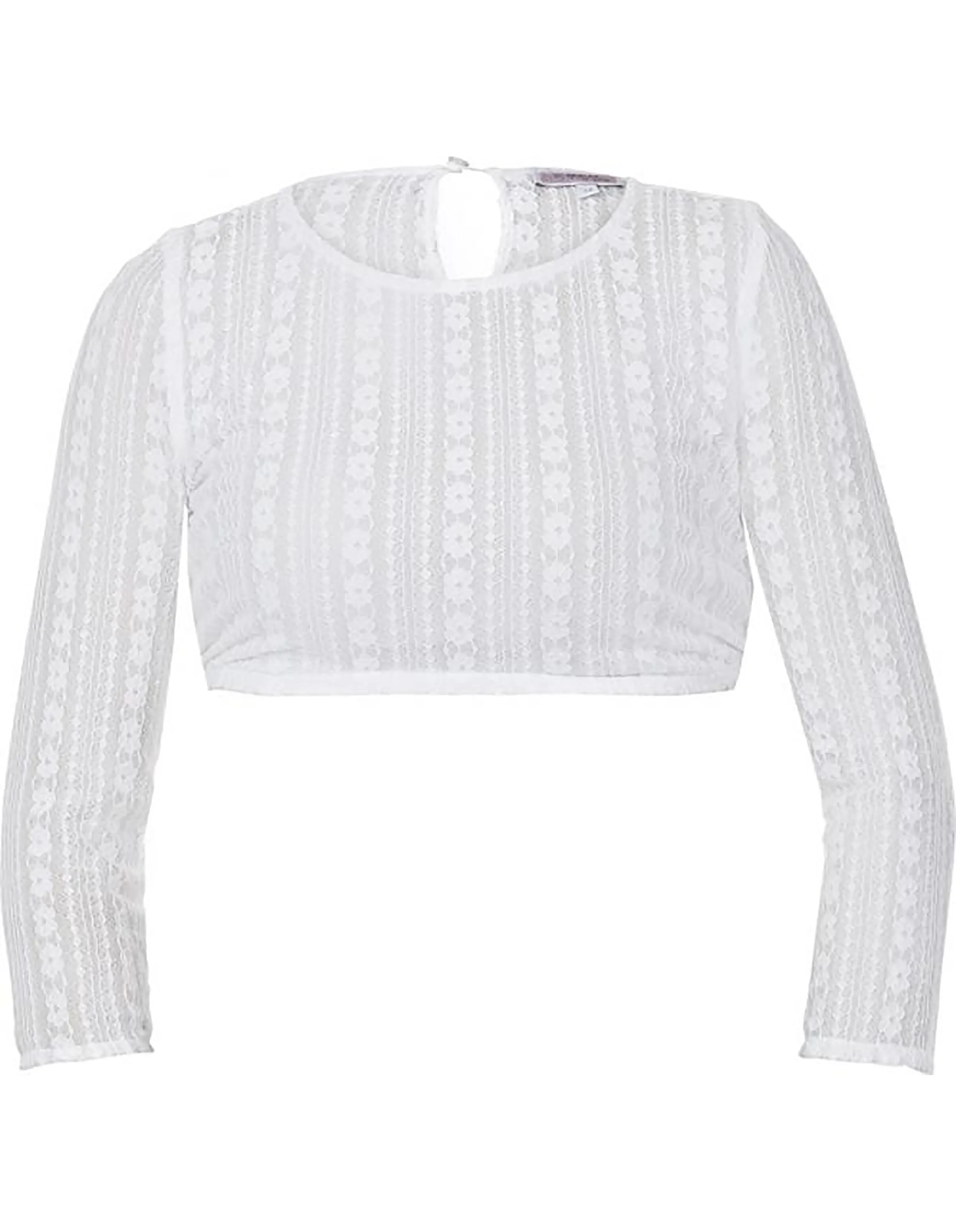 Crew Neck Modest Dirndl Blouse