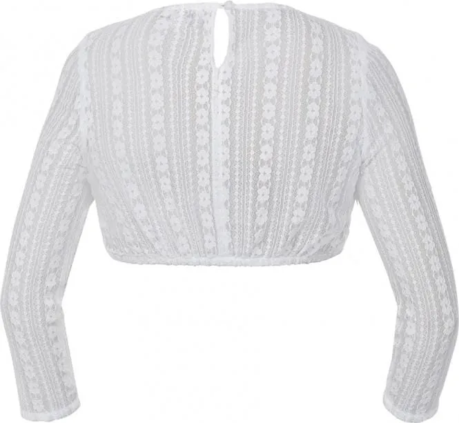 Crew Neck Modest Dirndl Blouse