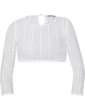 Crew Neck Modest Dirndl Blouse