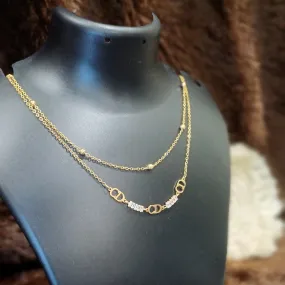 Double chained statement necklace_ American diamonds_ anti tarnish