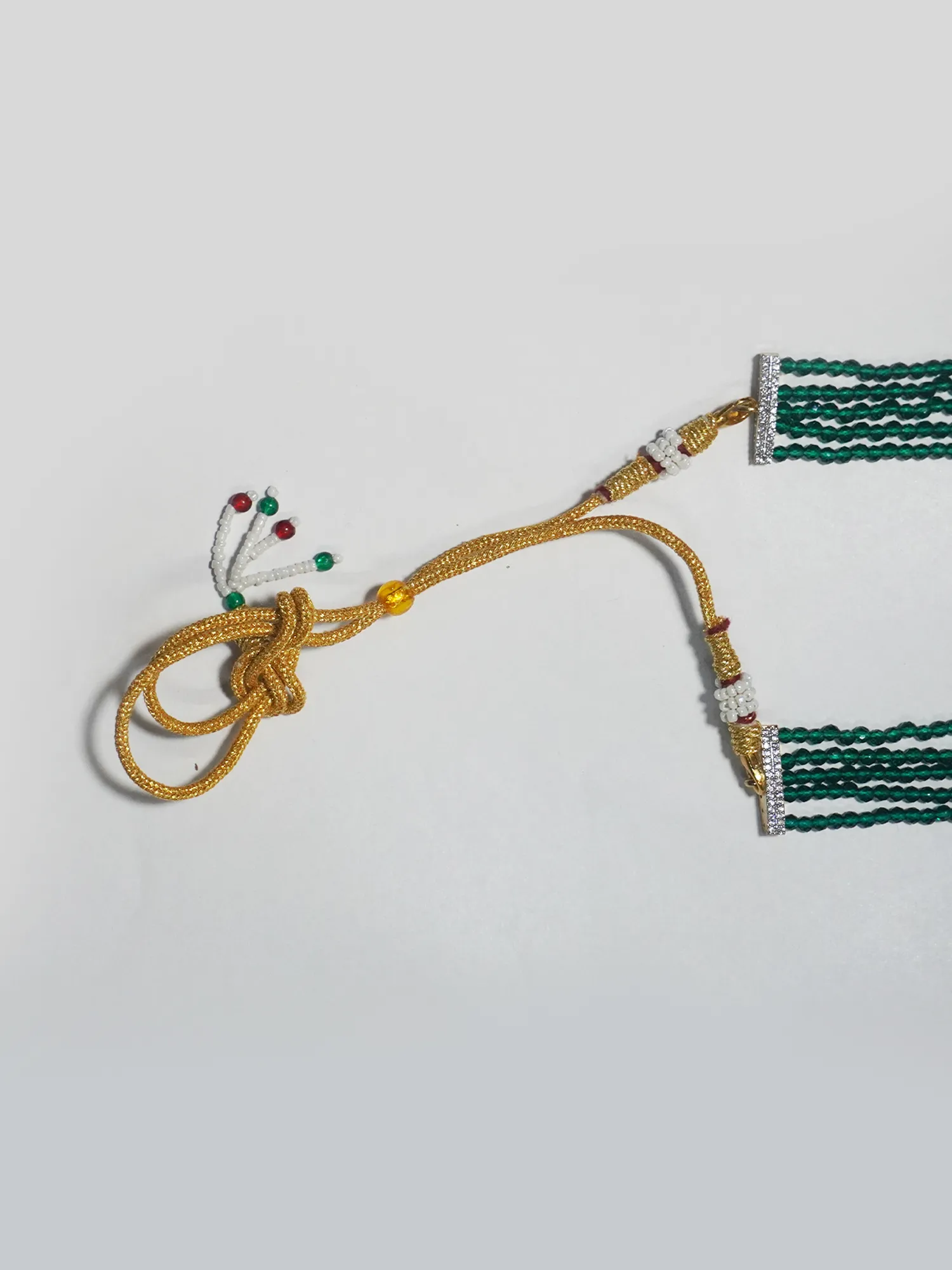 Elegant Gold Plated Floral Green Necklace and Earrings Set