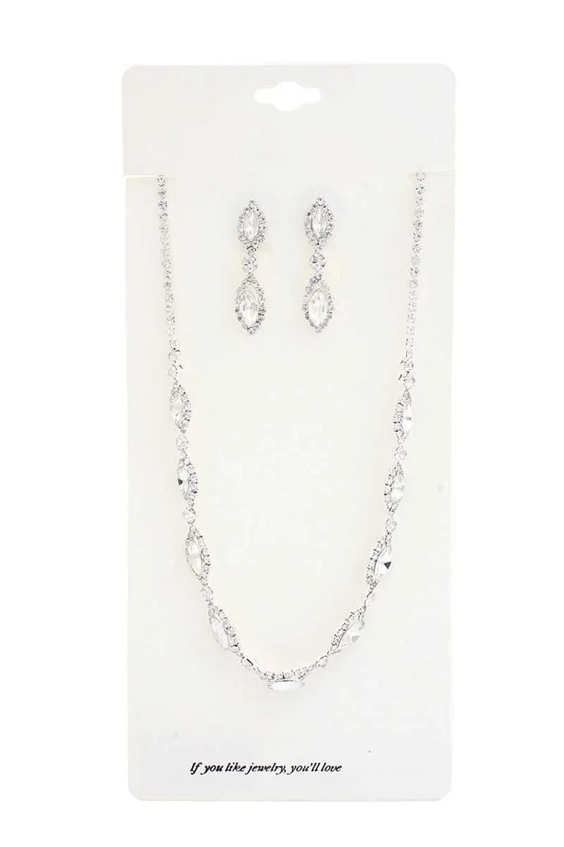 Elegant Marquise Rhinestone Loop Necklace
