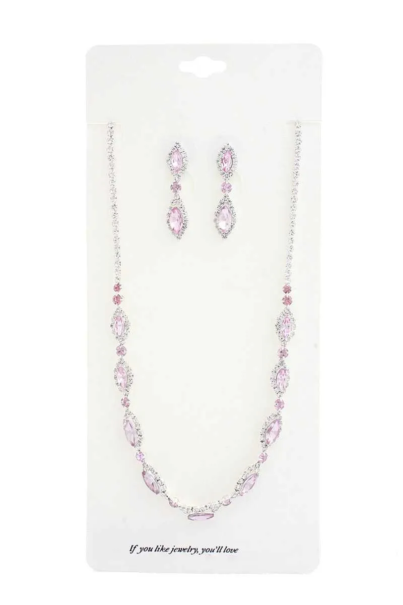 Elegant Marquise Rhinestone Loop Necklace