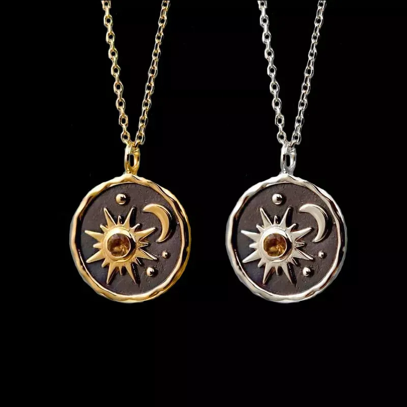 Elegant Sun Moon Necklace