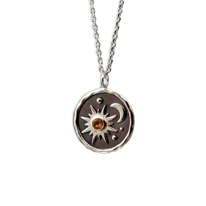 Elegant Sun Moon Necklace