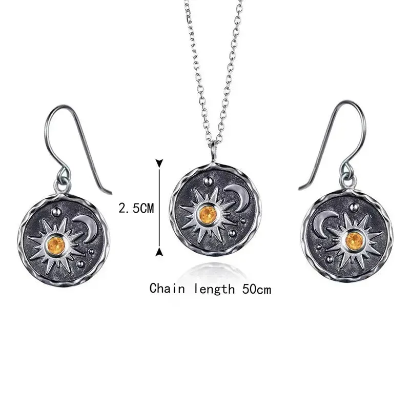 Elegant Sun Moon Necklace