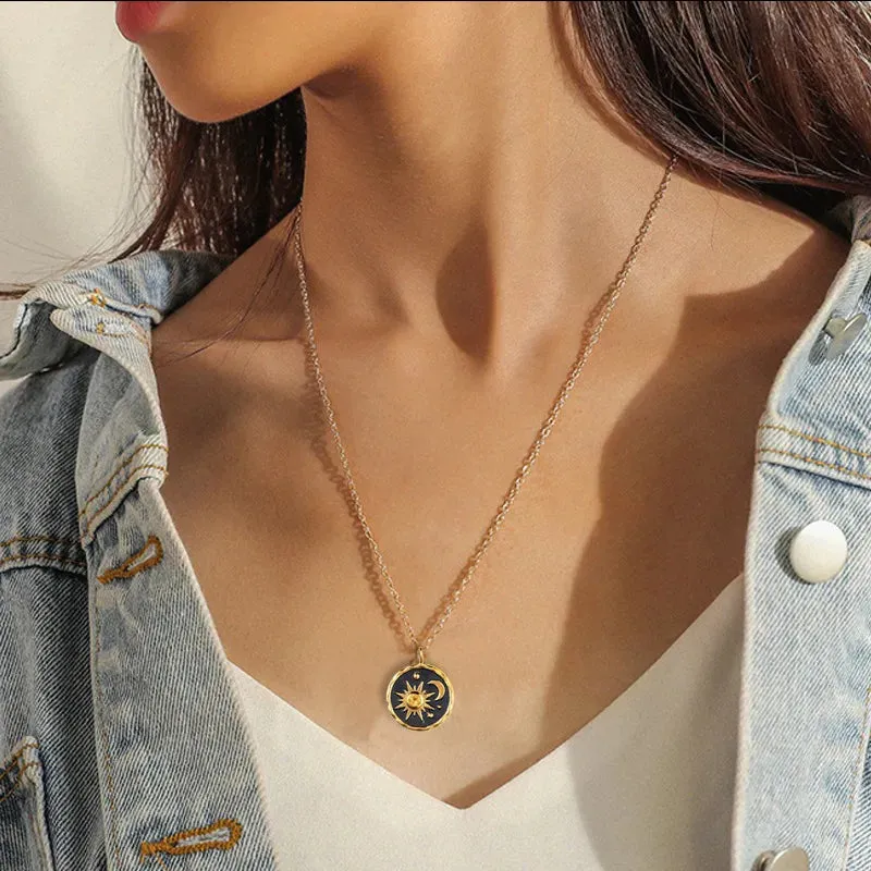 Elegant Sun Moon Necklace