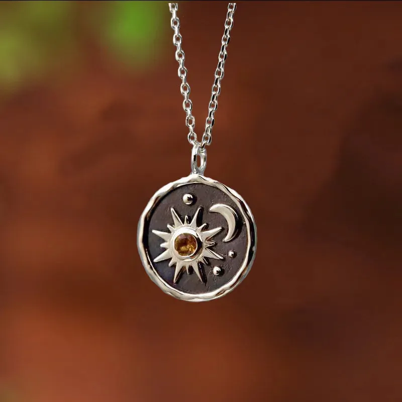 Elegant Sun Moon Necklace