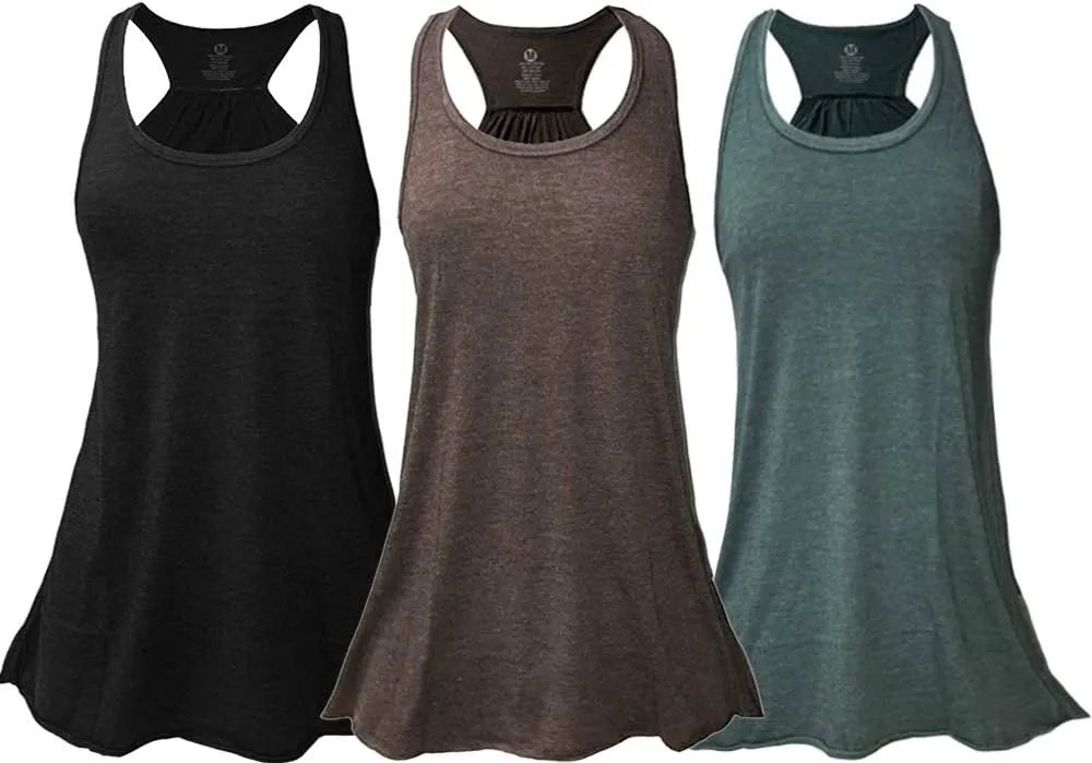 Epic MMA Gear Flowy Racerback Tank Top, Regular and Plus Sizes Pack of 3