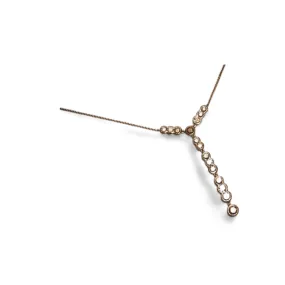 Exquisite 18K White Gold Fancy Color Brown Diamond Drop Necklace