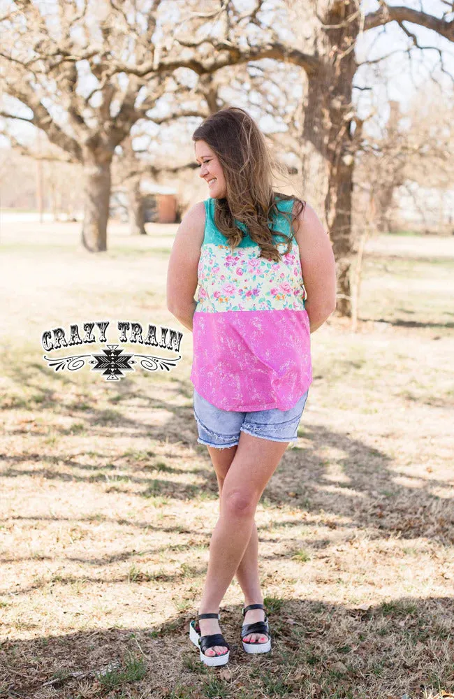 Floral Fancy Tank (Jade)
