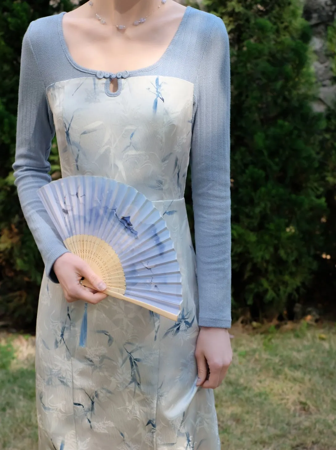 Flower Retro Ice Dress Blue