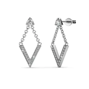 Francesca "Incredible" 18k White Gold Plated Drop Earrings with Swarovski Crystals