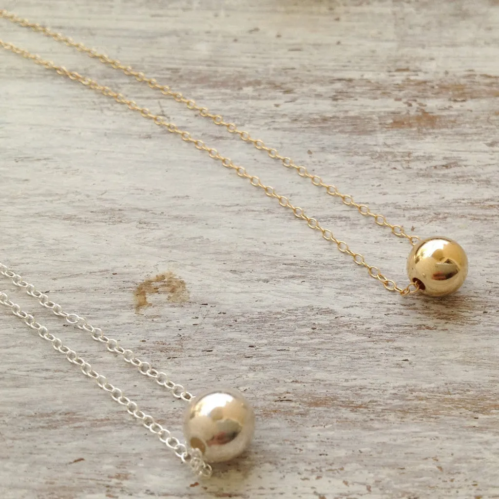 Gold Ball Necklace Ball Bead Gold Filled Chain