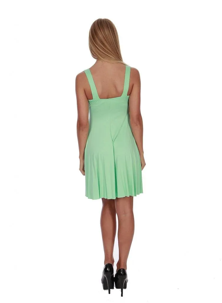 Hollywood Star Fashion Women's Knee Length Dress With Padded Bra