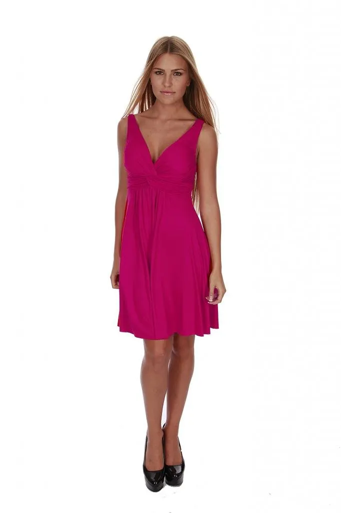 Hollywood Star Fashion Women's Knee Length Dress With Padded Bra