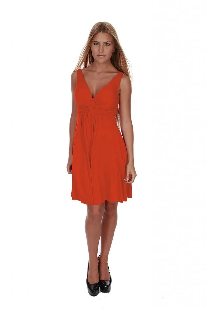 Hollywood Star Fashion Women's Knee Length Dress With Padded Bra