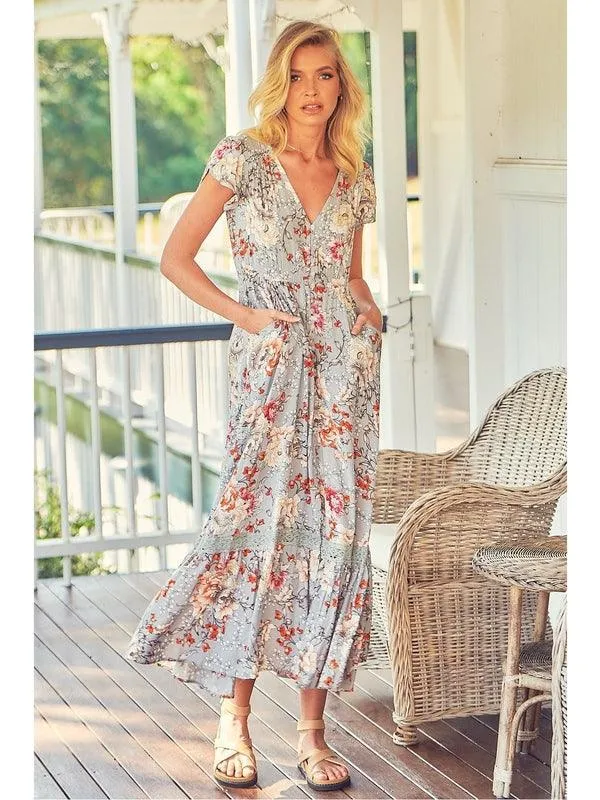 JAASE Orange blossom Print Carmen Midi