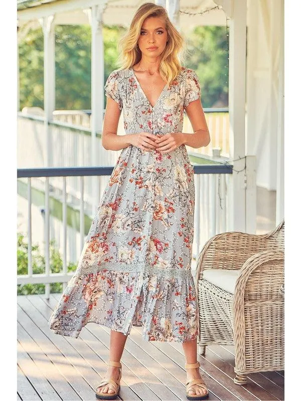 JAASE Orange blossom Print Carmen Midi