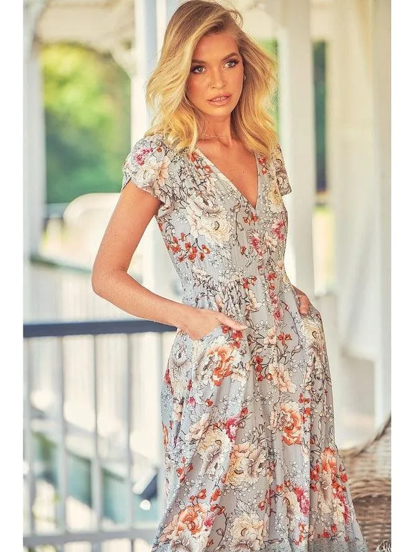 JAASE Orange blossom Print Carmen Midi