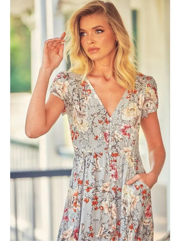 JAASE Orange blossom Print Carmen Midi
