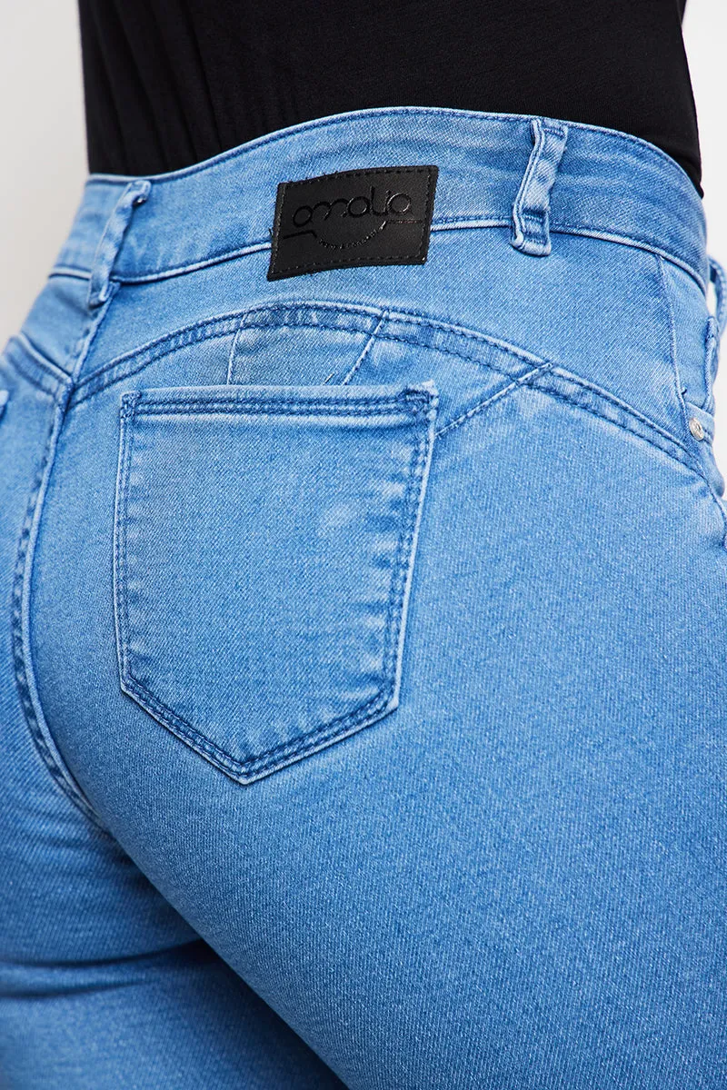 Jeans Tiro Medio Pitillo   4250