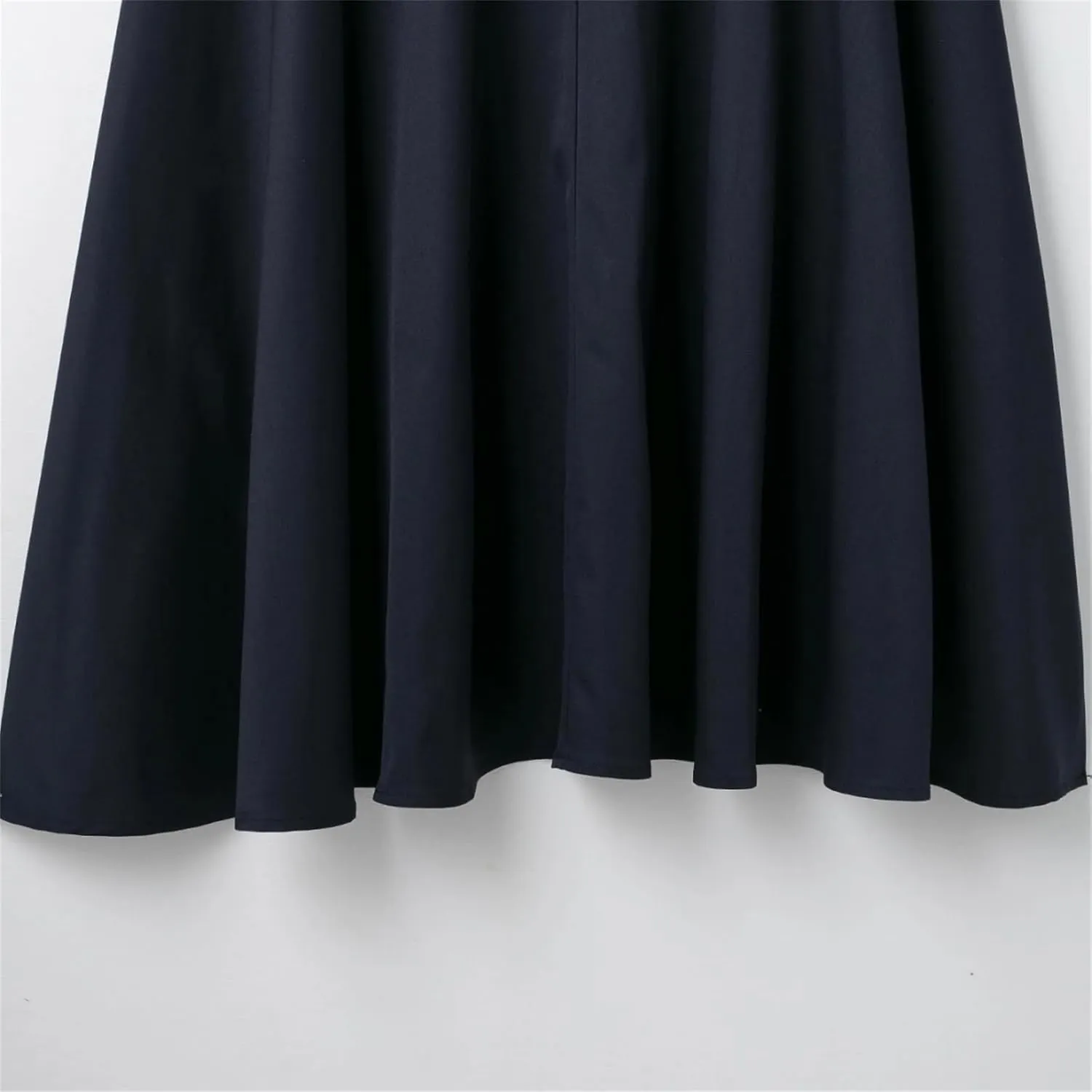 Jegsnoe Women's High Waist A-Line Front Button Midi Skirt Spring Summer Casual Solid Chic Long Skirt