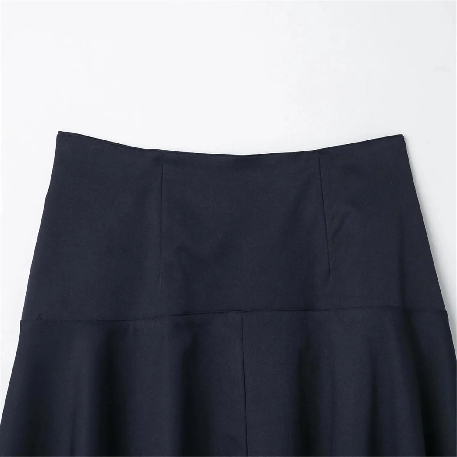 Jegsnoe Women's High Waist A-Line Front Button Midi Skirt Spring Summer Casual Solid Chic Long Skirt