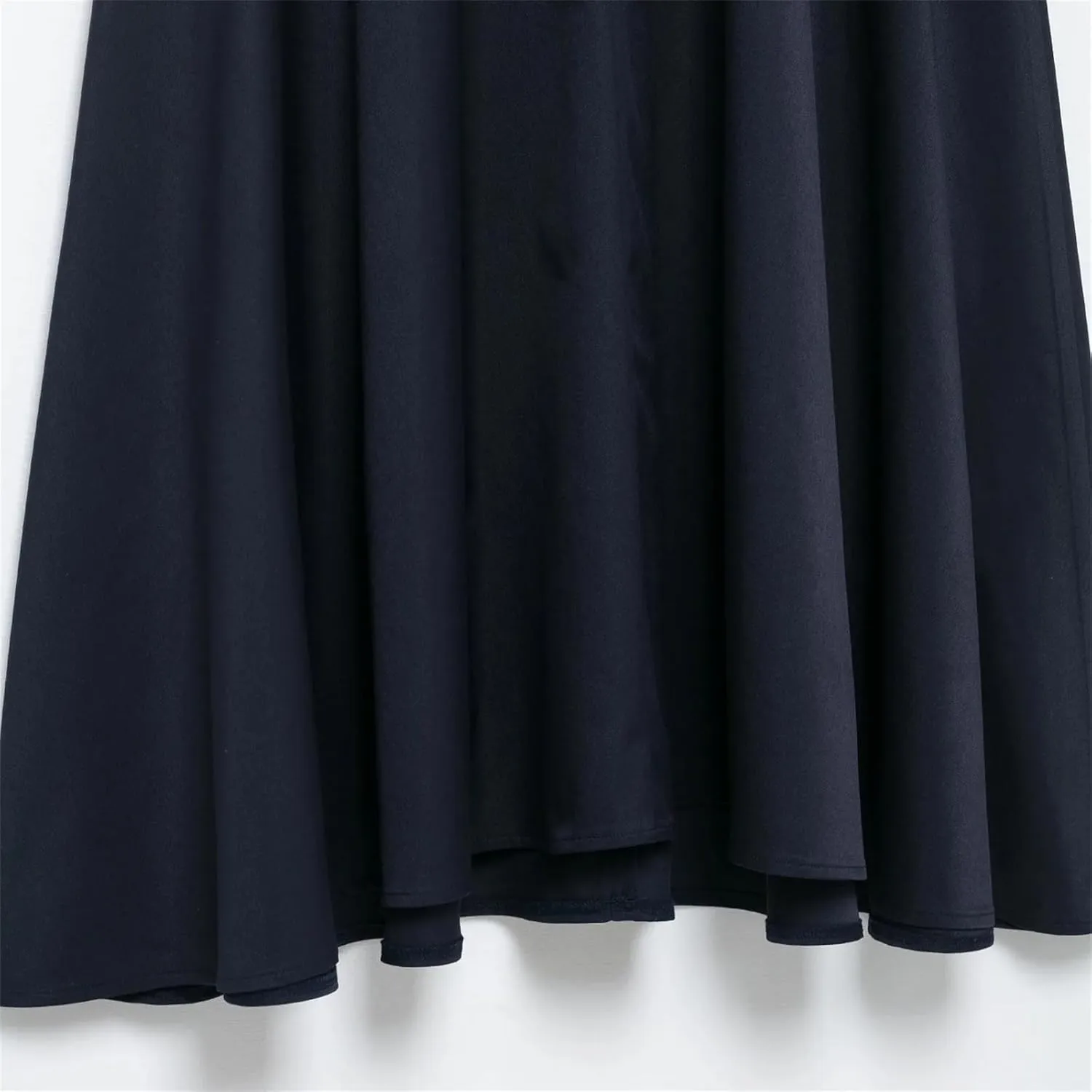 Jegsnoe Women's High Waist A-Line Front Button Midi Skirt Spring Summer Casual Solid Chic Long Skirt