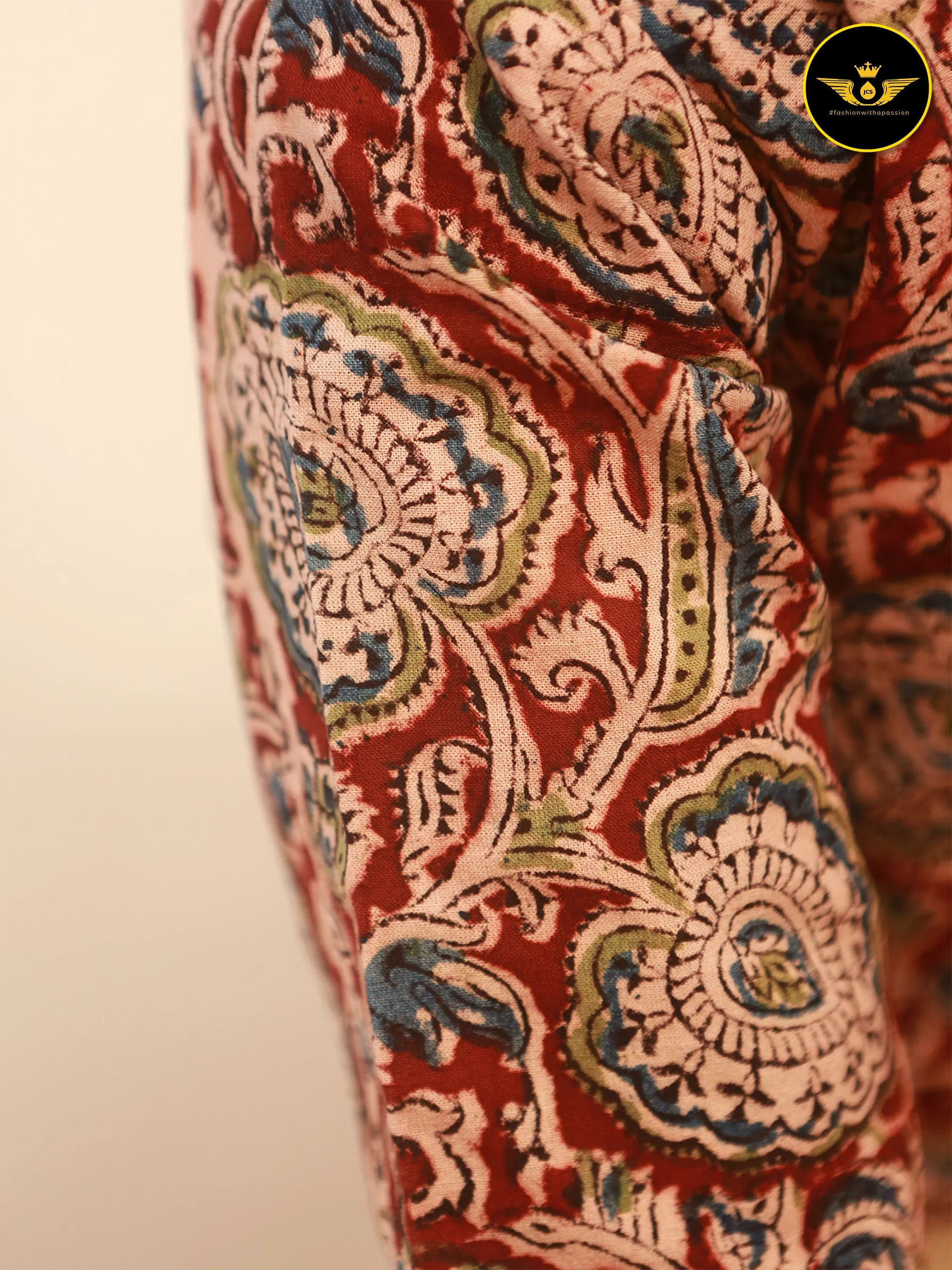 Kalamkari Cotton Readymade Padded Blouse For Traditional And Formal Wear
