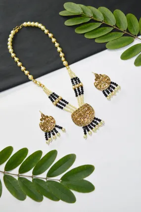 Kundan Stone Pearl Necklace Set